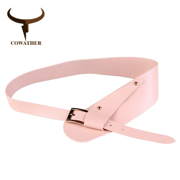 Decorated Leather strap alloy pin buckle female straps