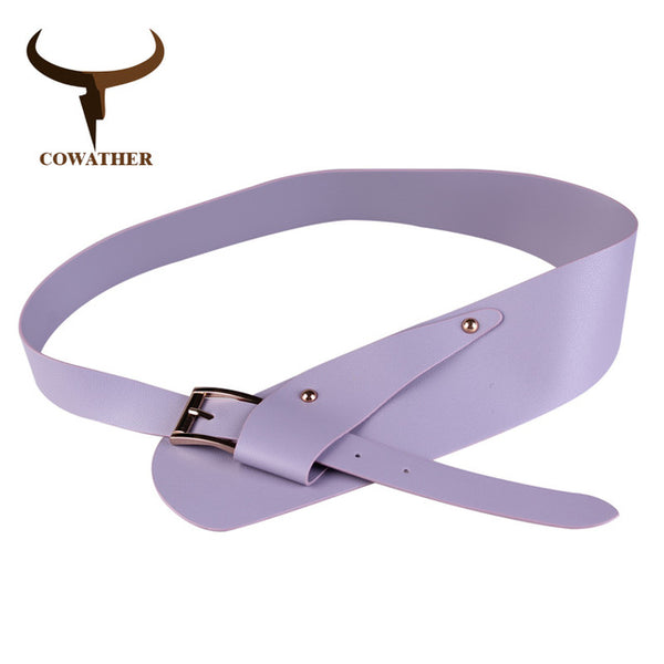 Decorated Leather strap alloy pin buckle female straps