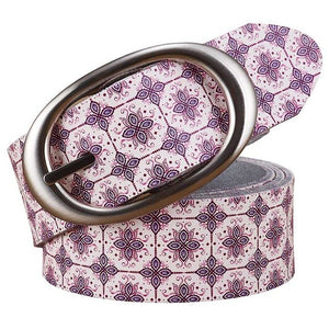 Wide Genuine leather belts for women Floral belt