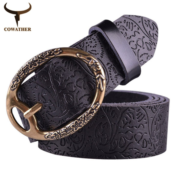 Summer high quality  embossing leather belts