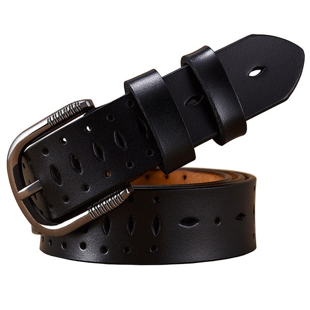 High quality Hollow genuine leather belts for women