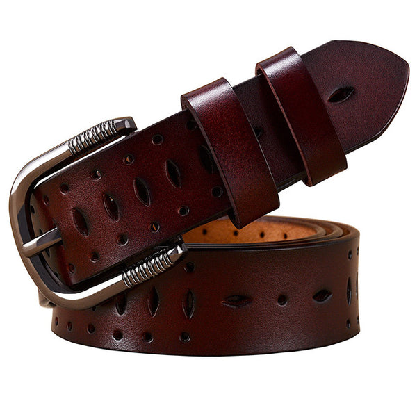 High quality Hollow genuine leather belts for women