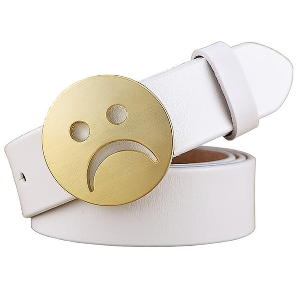 Novelty Sad face Pin buckle belt