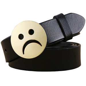 Novelty Sad face Pin buckle belt