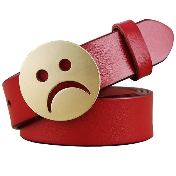 Novelty Sad face Pin buckle belt