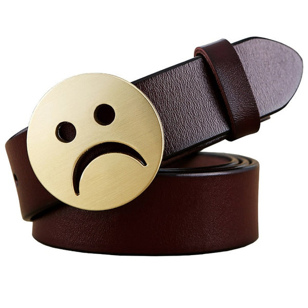 Novelty Sad face Pin buckle belt