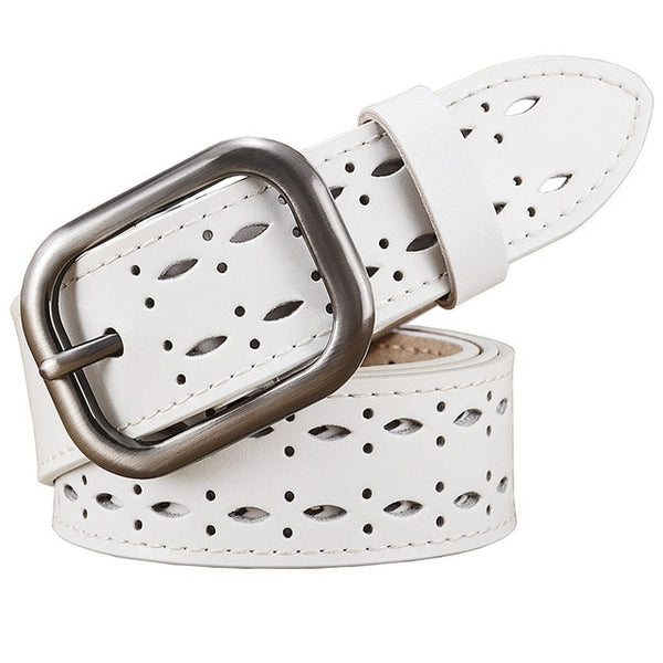 Hollow High quality Pin buckle Wide stitching belt