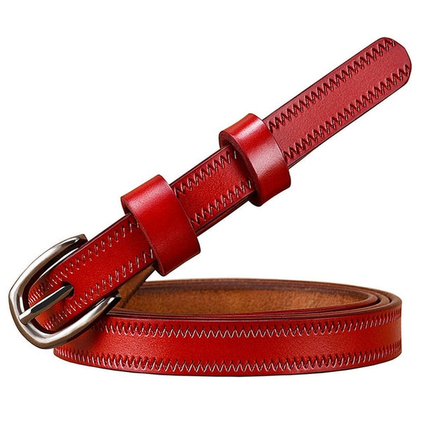 Narrow Pin buckle waist belt for jeans thin strap