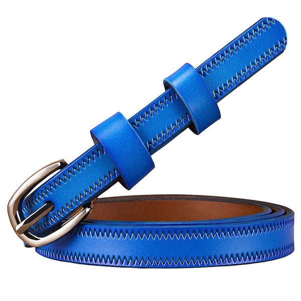 Narrow Pin buckle waist belt for jeans thin strap