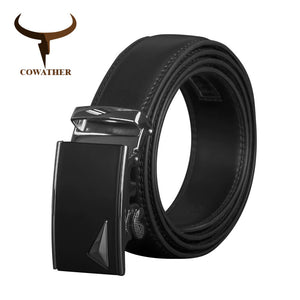 Cow Genuine Leather Belt For Men Automatic Buckle Male Strap