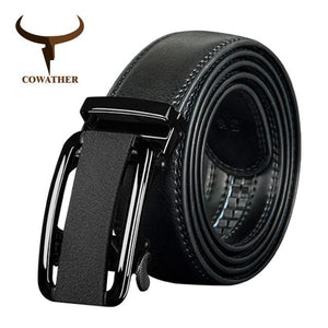 Top Quality Alloy Automatic Buckle Men's Belt Black Luxury]