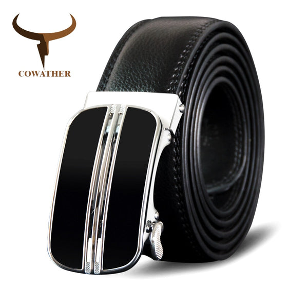 Metal Automatic Buckle Male Cow Genuine Leather Men Belt