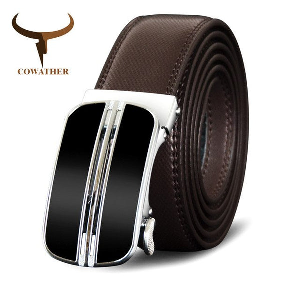 Metal Automatic Buckle Male Cow Genuine Leather Men Belt