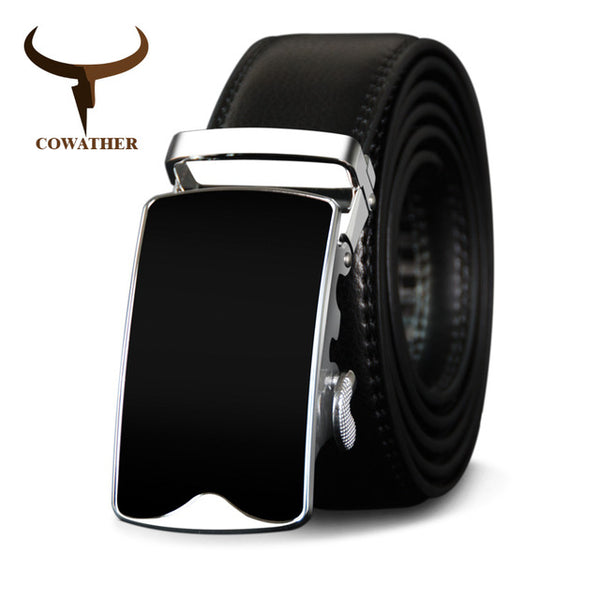 COWATHER Metal Buckle Cow Genuine Leather Men Belt