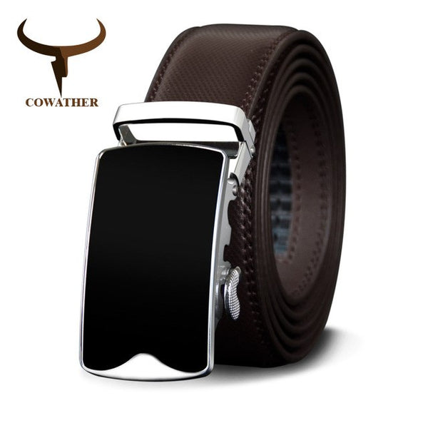 COWATHER Metal Buckle Cow Genuine Leather Men Belt