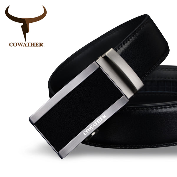 Top quality cow genuine fashion leather belts for men automatic buckle strap