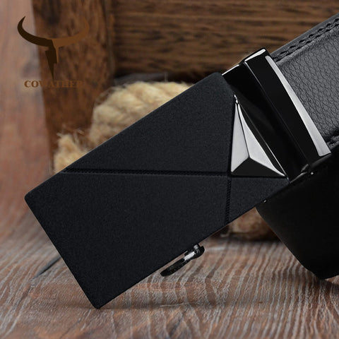 Automatic Buckle Belt For Men Cow Genuine Leather Men Belt