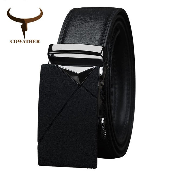 Automatic Buckle Belt For Men Cow Genuine Leather Men Belt