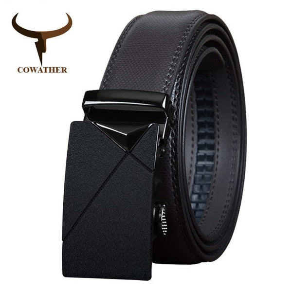 Automatic Buckle Belt For Men Cow Genuine Leather Men Belt