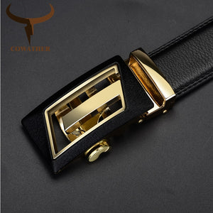 New Designer Automatic Buckle Cowhide Leather men belt