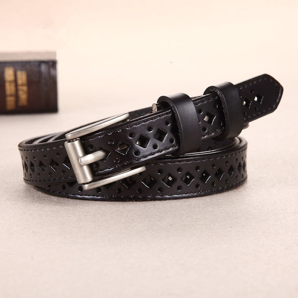 2019 Genuine leather pin buckle vintage style top quality female strap