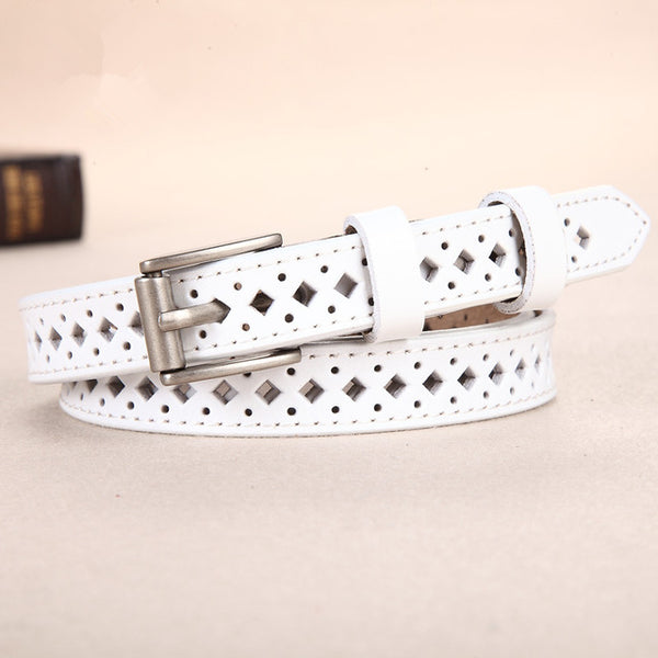 2019 Genuine leather pin buckle vintage style top quality female strap