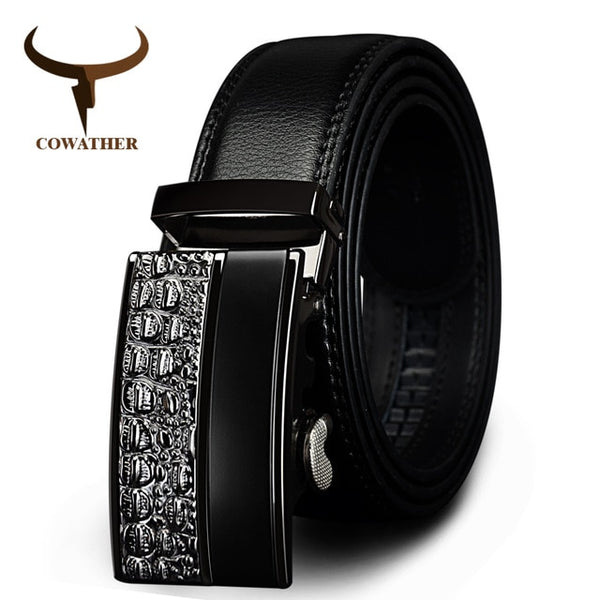 100% Genuine Leather belts for men High quality metal automatic buckle Strap