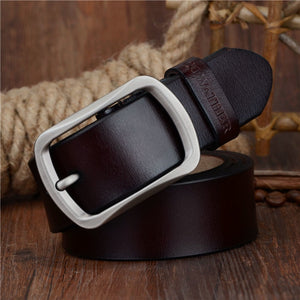 Vintage style male belts for men pin buckle