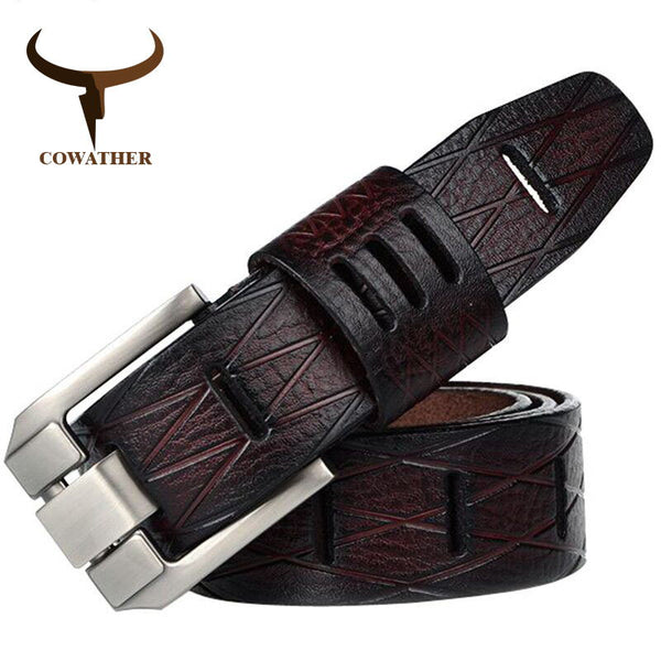 Luxury leather men belts for men strap male pin buckle