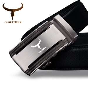 100% cow genuine leather automatic buckle belt