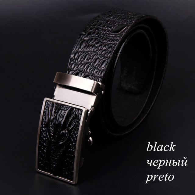 Alligator pattern automatic buckle belt