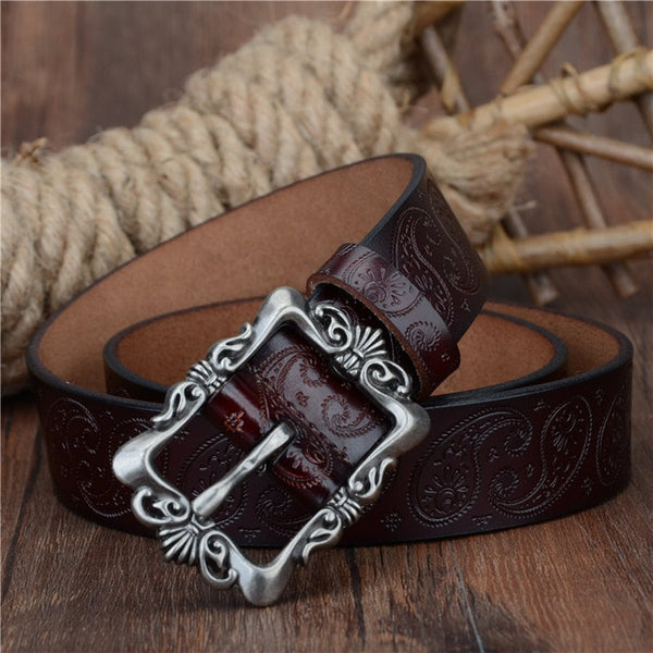 Cashew flowers high quality pin buckle Belts for Female