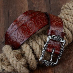 Cashew flowers high quality pin buckle Belts for Female