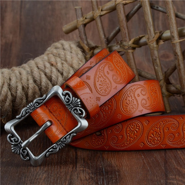 Cashew flowers high quality pin buckle Belts for Female