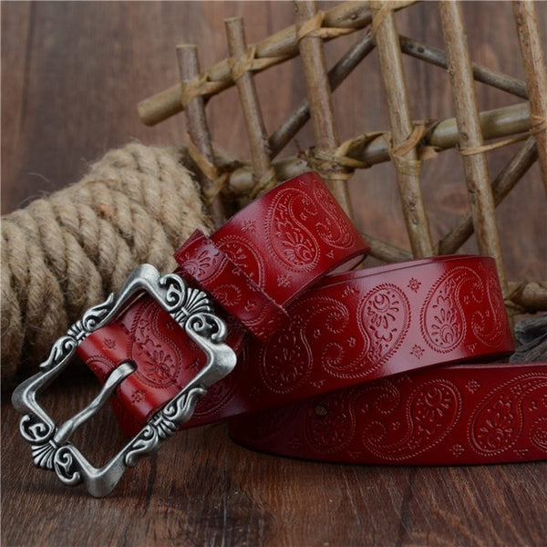 Cashew flowers high quality pin buckle Belts for Female