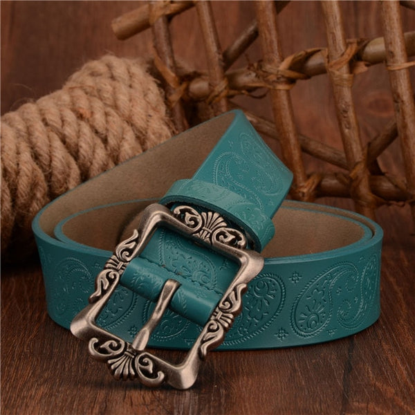 Cashew flowers high quality pin buckle Belts for Female