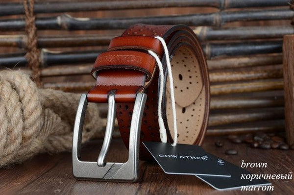 2019 Women Belts New Hollow design high quality genuine leather Belt pin buckle