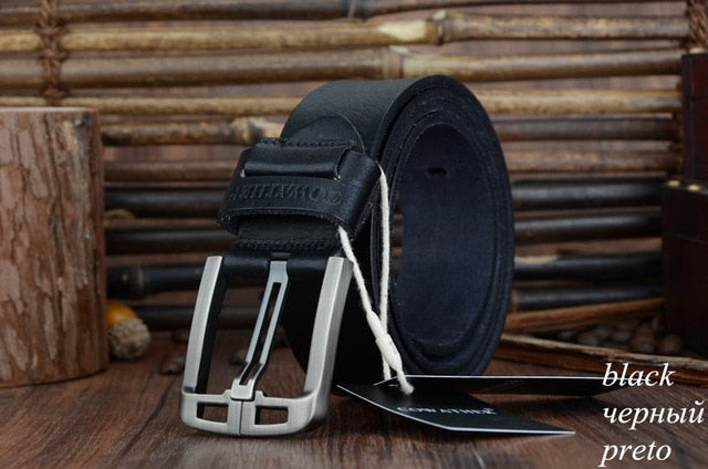 Alloy buckle fashion style FULL GRAIN male belt