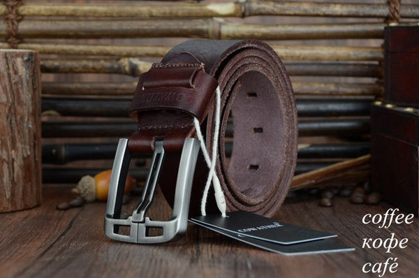 Alloy buckle fashion style FULL GRAIN male belt