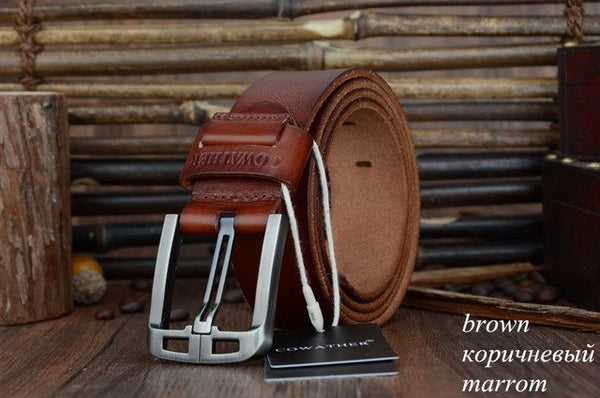 Alloy buckle fashion style FULL GRAIN male belt