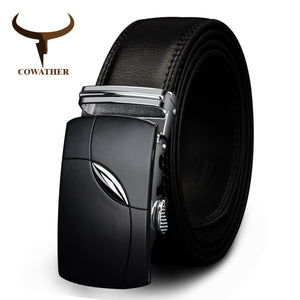 genuine leather belts for men automatic alloy buckle