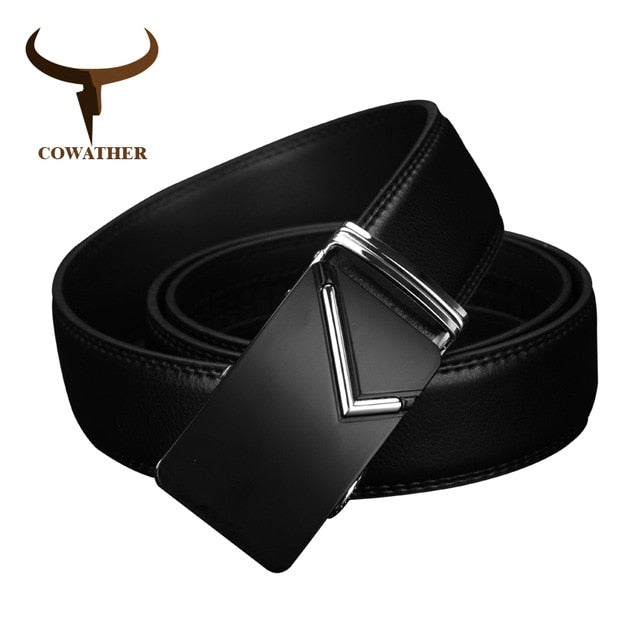 Automatic buckle top high quality durable Natural grain leather BELTS