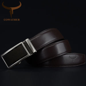 2019 Genuine Leather belts for men Automatic Ratchet Buckle