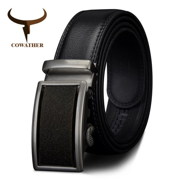 2019 Genuine Leather belts for men Automatic Ratchet Buckle