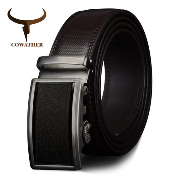 2019 Genuine Leather belts for men Automatic Ratchet Buckle