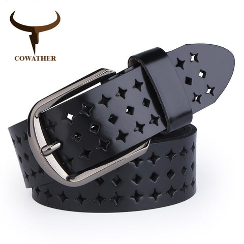 Genuine leather belts Female pin buckle belt