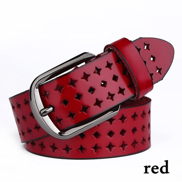 Genuine leather belts Female pin buckle belt