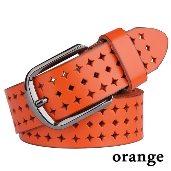 Genuine leather belts Female pin buckle belt