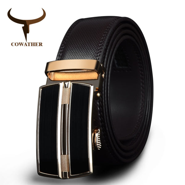 2019 Automatic Buckle black brown Genuine Leather men Belts