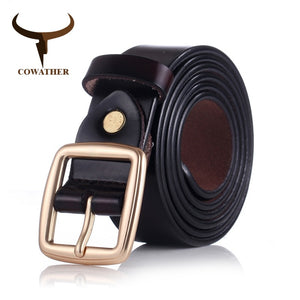 Genuine leather pin buckle for women newest design vintage style belt